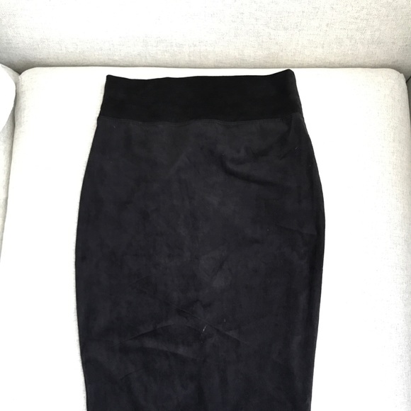 Faux Leather Black Pin Skirt (soft/flexible) - Picture 3 of 5